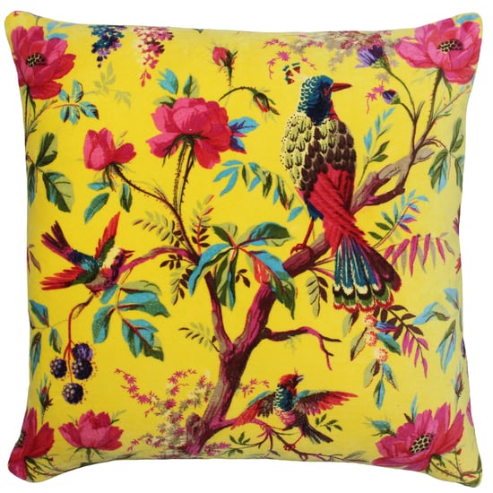 Cojín Cuadrado de Terciopelo Tropical Paoletti Paradise Relleno de Plumas - Image 1