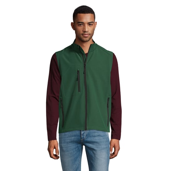 SOLS Mens Rallye Softshell Sleeveless Gilet (Bottle Green) - Image 1