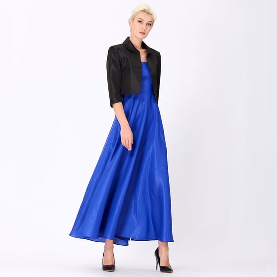 Long flared taffeta dress - Image 2