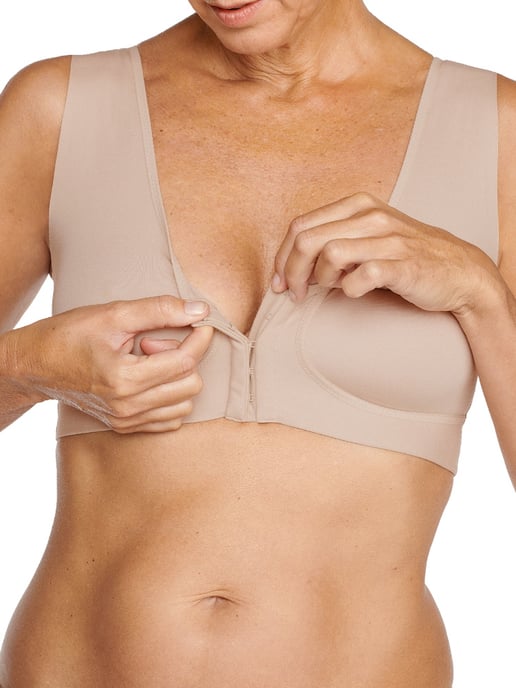 Wellness Front Fastening Soft Cup Bra - Beige