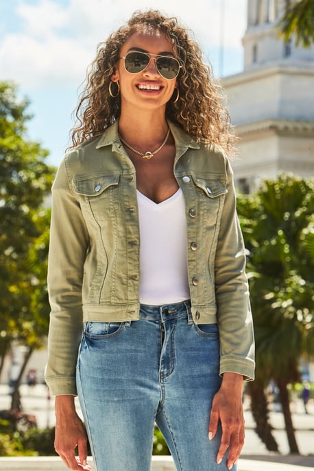 Sage Green Denim Jacket