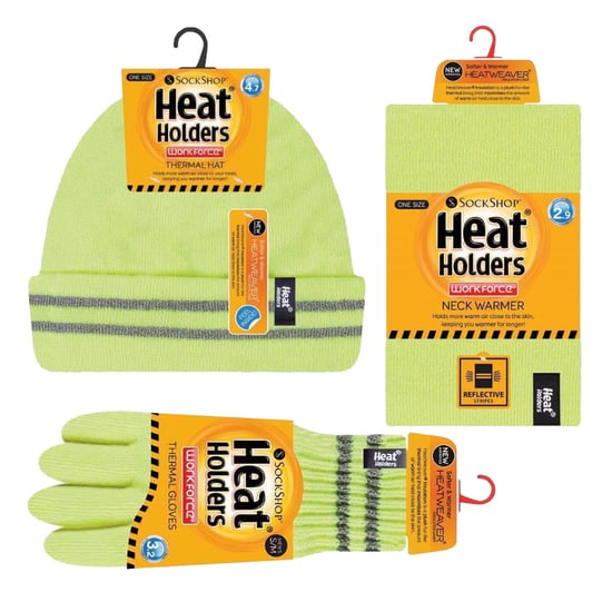 Conjunto de gorro, calentador de cuello y guantes Hi Vis | Calentadores | Ropa de trabajo reflectante para climas extremadamente fríos - Amarillo - Image 2