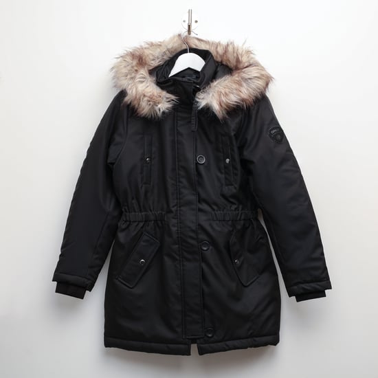 Abrigo de Invierno Iris Solo para Mujeres en Negro - Image 1