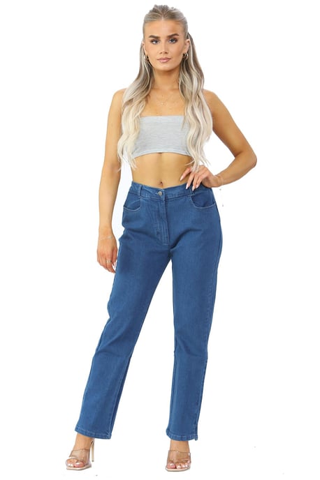 Vaqueros MYT con cintura elástica lateral para mujer en azul - Image 5