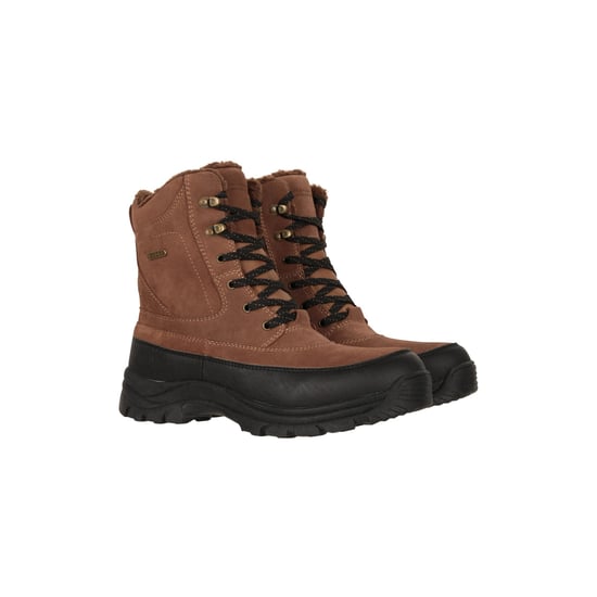 Mountain Warehouse Mens Stowe Leather Waterproof Thermal Snow Boots (Brown) - Image 4