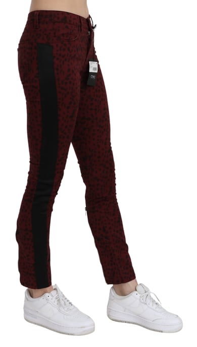 Jeans de algodón de corte ajustado de cintura media color rojo oscuro para mujer de Costume National - Image 2