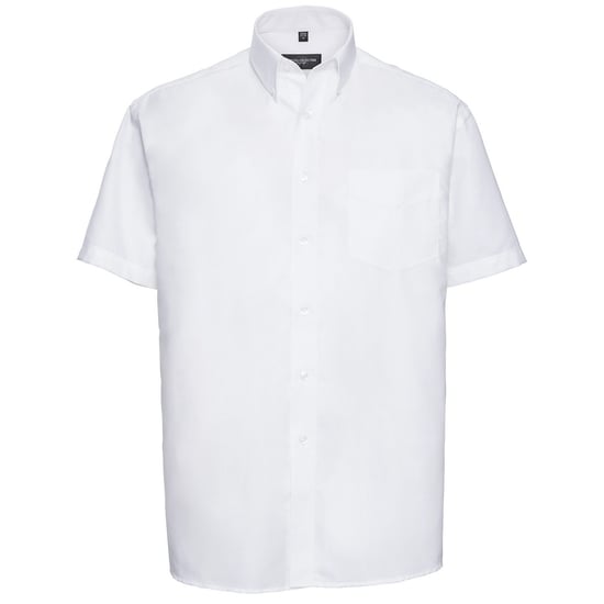 Russell Collection Mens Oxford Easy-Care Short-Sleeved Shirt (White) - Image 1