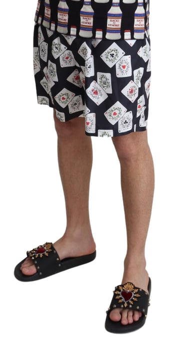 Bañador de Hombre Dolce & Gabbana con Estampado de Baraja en Negro - Image 4
