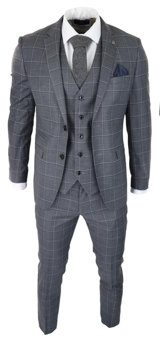 Traje gris de 3 piezas para hombre, estilo vintage, retro, elegante, para boda, clásico, corte a medida - Image 2