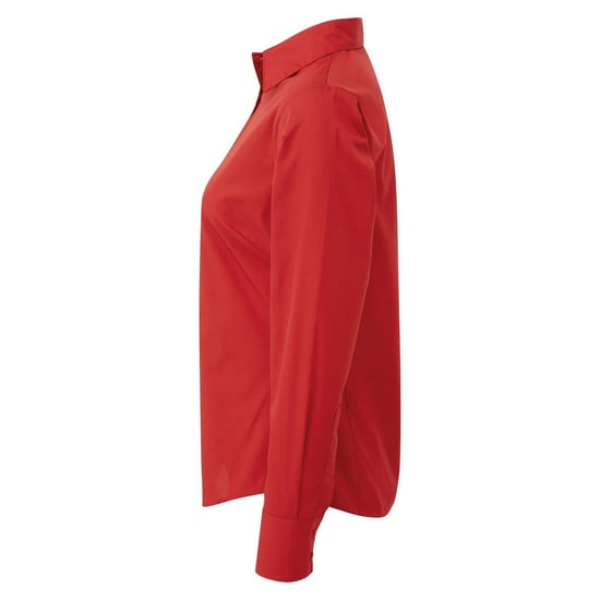 Premier Womens/Ladies Long-Sleeved Shirt (Red) - Image 3