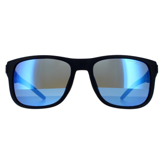 Tommy Hilfiger Wrap Mens Matte Blue Blue Mirror Sunglasses - Image 1
