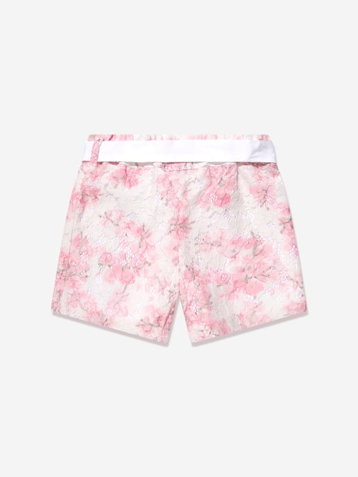 Guess Girls Cherry Blossom Lace Shorts in Pink