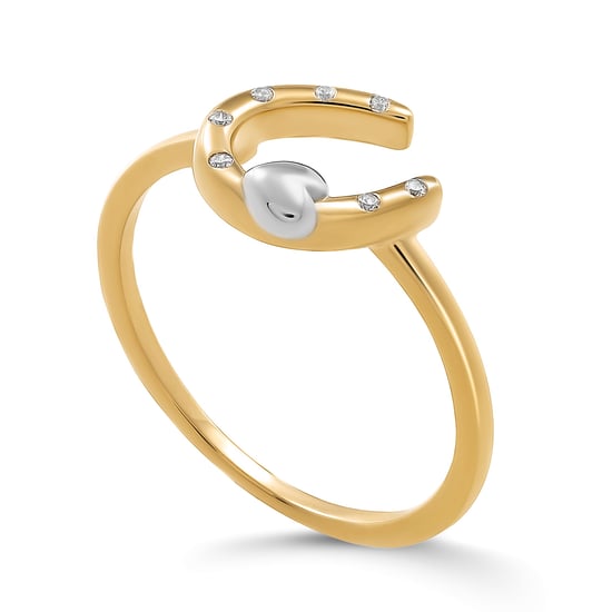 Orphelia 'Aurora' Women's 925 Sterling Silver Ring - Silver/Gold ZR-7525/G - Image 1