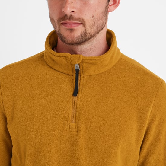 Revive Mens Fleece Zip Neck Rich Ochre
