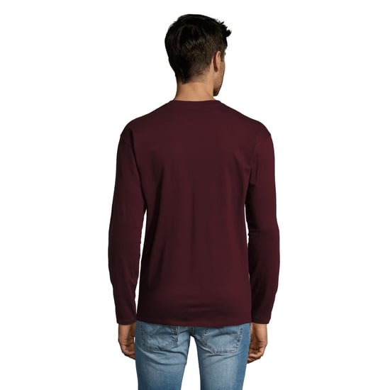 SOLS Mens Monarch Long Sleeve T-Shirt (Oxblood) - Image 2