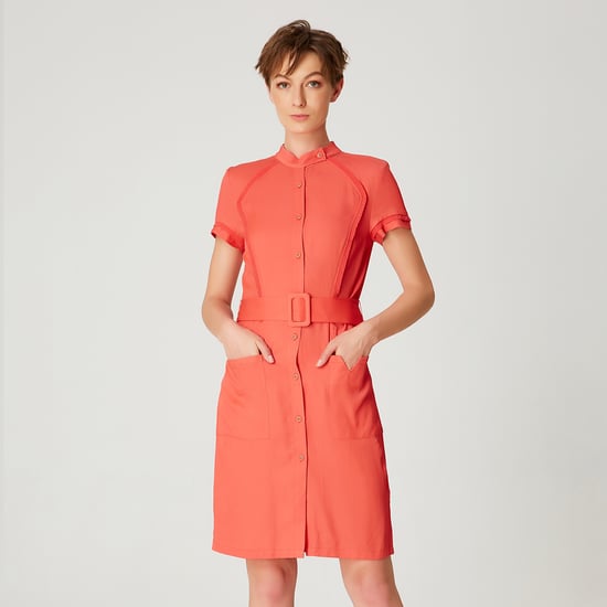 Short structured shirt dress - Image 1