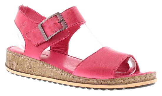 Hush Puppies Womens Sandals Low Wedge Ellie Leather Buckle pink - Image 1