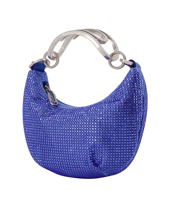 Mini Binder Clip Bag in Strass / Blue