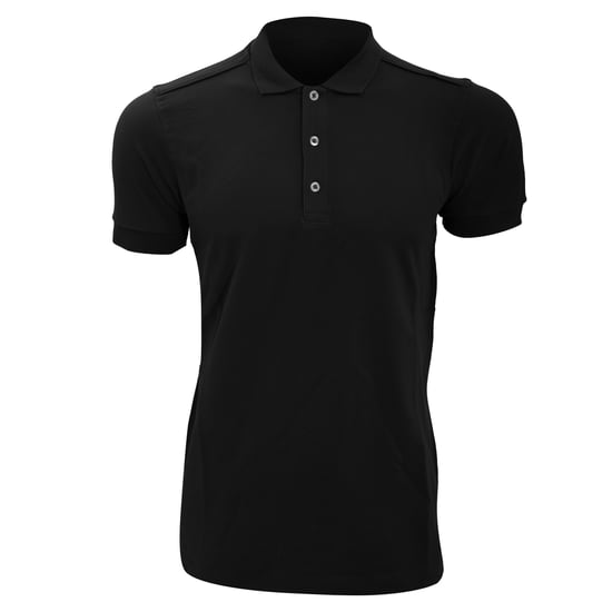 Russell Mens Stretch Short Sleeve Polo Shirt (Black) - Image 4