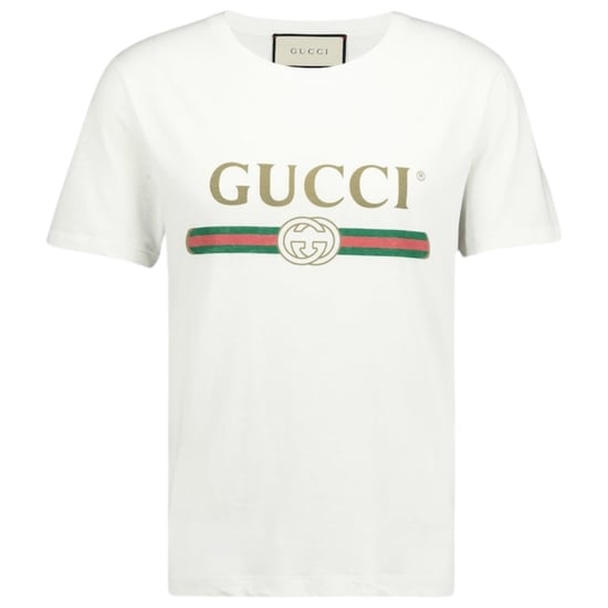 Gucci Camiseta blanca de corte slim con logo de Gucci lavada - Image 1