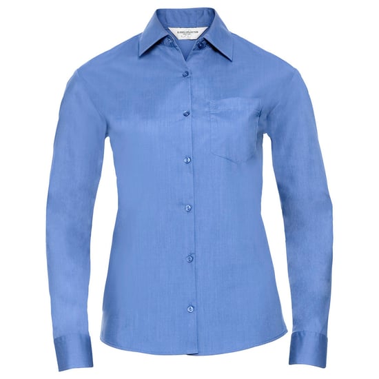 Russell Collection Womens/Ladies Poplin Easy-Care Long-Sleeved Formal Shirt (Corporate Blue) - Image 1