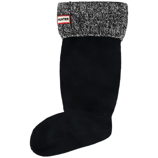 Hunter calcetines altos negros de punto trenzado de 6 puntadas - Image 1