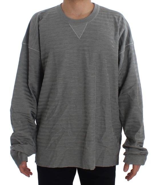 Suéter de seda de cuello redondo gris para hombre de Dolce & Gabbana - Image 1