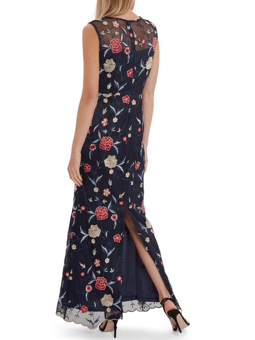 Raviva Embroidery  Net Maxi Dress