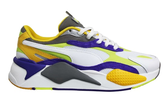 Puma RS-X3 Level Up White Leather Low Lace Up Mens Running Trainers 373169 01