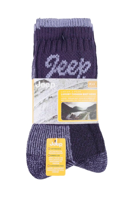 JEEP TERRAIN - 3 Pares de Calcetines de Senderismo de Algodón para Señoras - Image 2