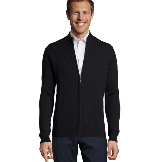 SOLS Mens Gordon Knitted Zipped Cardigan (Navy) - Image 1