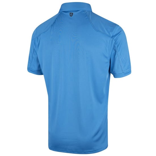 Island Green Mens Topstitched Golf Polo Shirt (Sky Azure) - Image 2