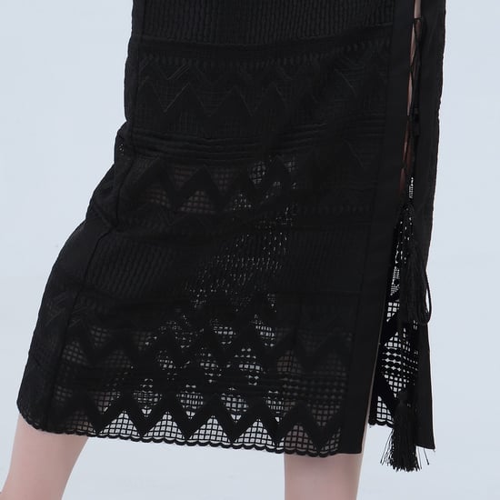 Geometrical Lace Midi Skirt - Image 4