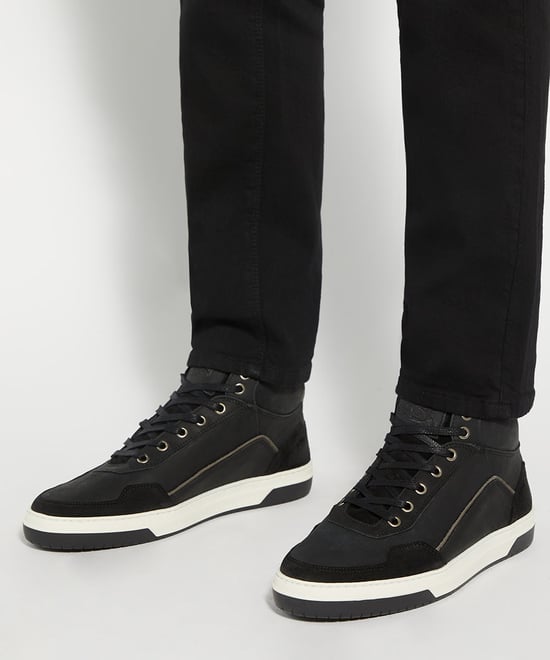 Dune Mens Sydnies - Contrast Perforated High Top Trainers