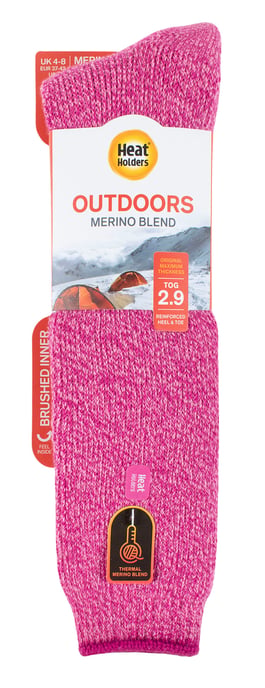 Heat Holders - Calcetines térmicos de lana merino para invierno de pierna larga reforzados 2.9 TOG para exteriores - Rosa - Image 2