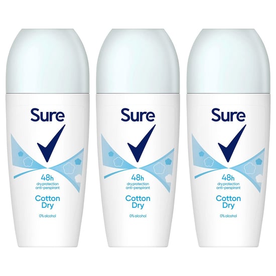 Sure Women Roll On Cotton Dry AntiPerspirant Deodorant 48Hrs Protection, 3x50ml
