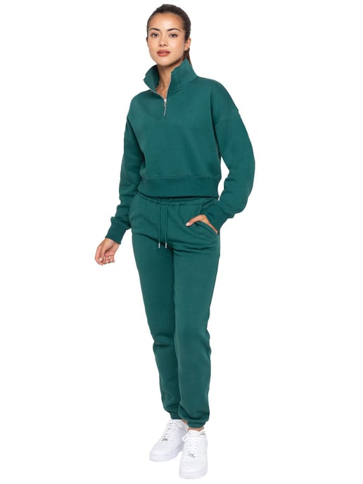 Enzo | Sudadera Media Cremallera Mujer - Verde Bosque - Image 5