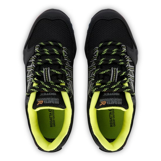 Regatta Childrens/Kids Edgepoint Waterproof Walking Shoes (Black/Lime Punch) - Image 4
