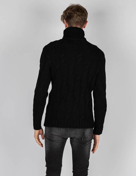 Xagon Man Suéter Turtleneck del hombre negro - Image 4