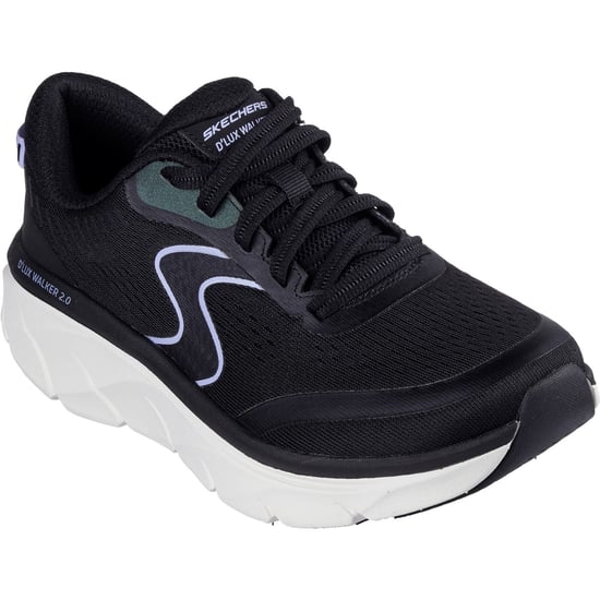 Skechers D'Lux Walker 2.0 Active Pace Textile Women's Black/Lavender Trainers - Image 1