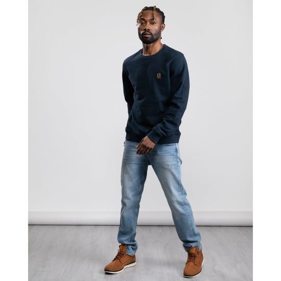 Belstaff Mens Crew Neck Sweatshirt With Logo Patch - Image 4