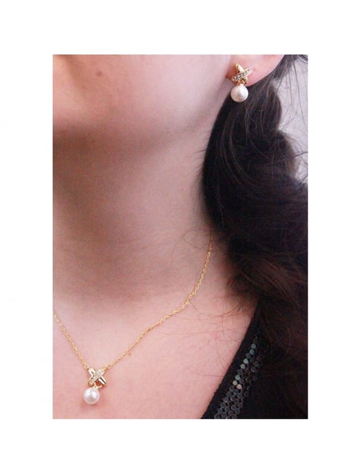 Colgantes Chris Pearl - Oro y Cristal - Image 6
