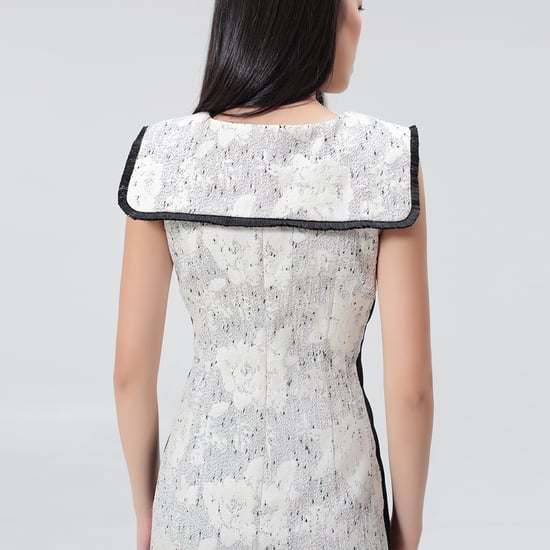 Tailored brocade dress with contrasting braids - Image 4