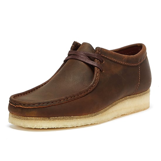 Zapatos de cuero marrones para hombres Clarks Originals Wallabee - Image 3