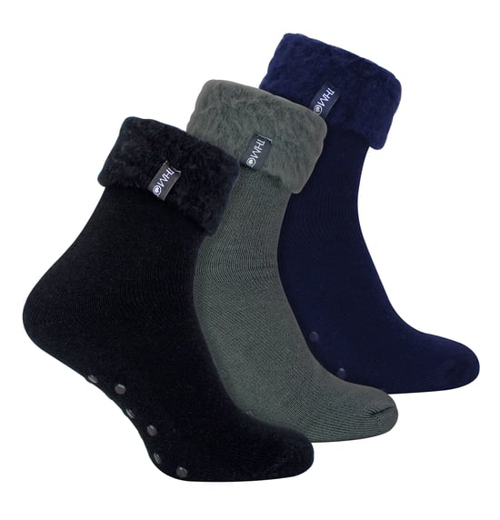 Pack de 3 Calcetines de Cama para Hombre con Agarres | THMO | Calcetines Térmicos Acogedores - Surtidos - Image 1