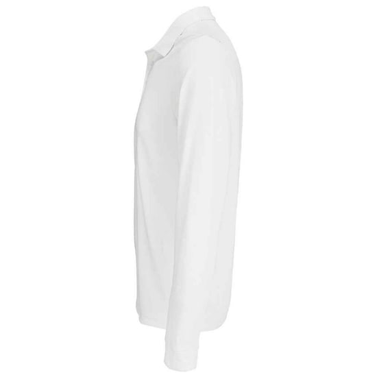 SOLS Unisex Adult Prime Pique Long-Sleeved Polo Shirt (White) - Image 2
