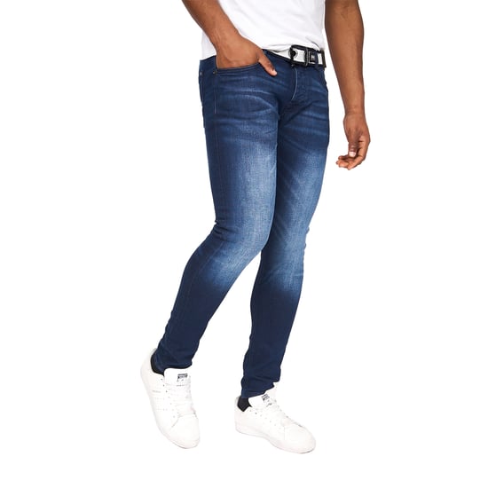 Crosshatch Mens Barbeck Slim Jeans (Dark Wash) - Image 3