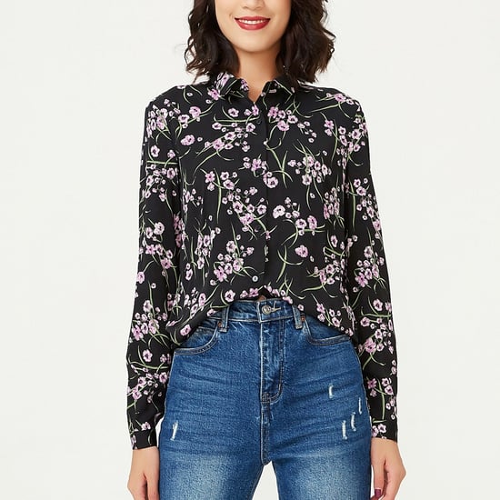 Straight cut shirt with flower print - Image 4