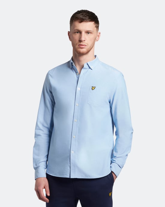 Camisa Oxford de ajuste regular ligera en azul de Lyle & Scott - Image 1
