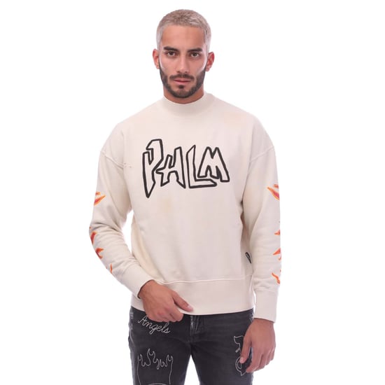 Sudadera de cuello alto estampada en color blanco - Image 1
